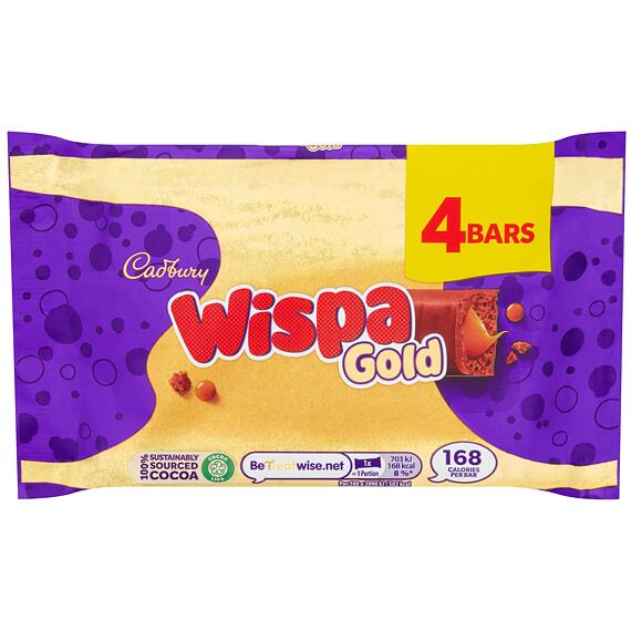 Cadbury Wispa Gold tyčinka z mléčné čokolády 4 x 33,5 g