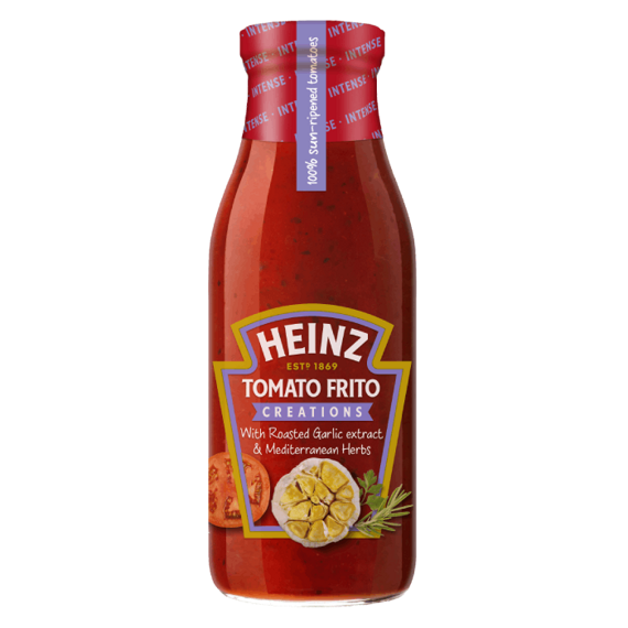 Heinz rajčatová omáčka s příchutí pečeného česneku a středomořskými bylinami 495 g