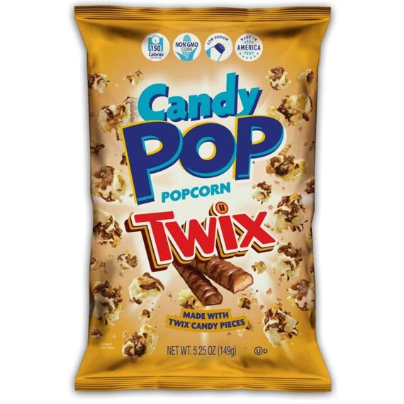 Candy Pop sladký popkorn s kousky sušenky Twix s mléčnou čokoládou 149 g