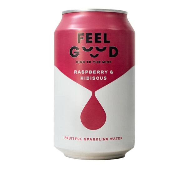 Feel Good carbonated drink with raspberry and hibiscus flavor 330 ml