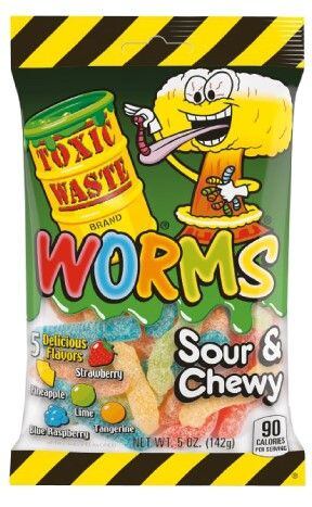 Toxic Waste chewing sour earthworms 142 g