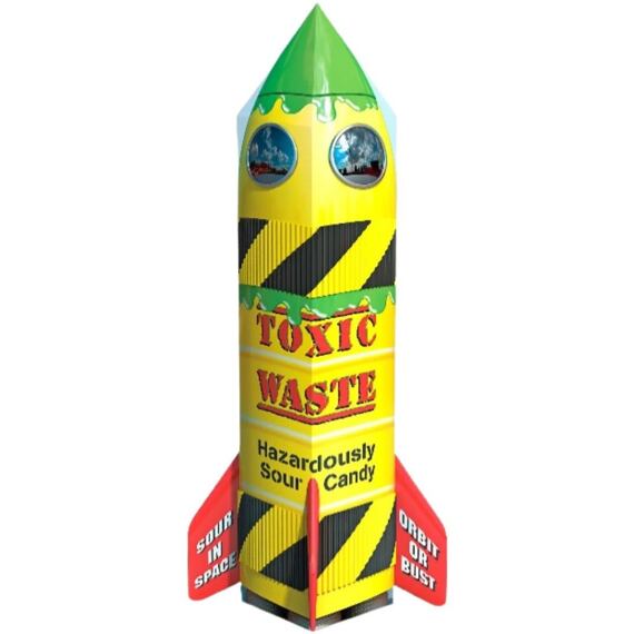 Toxic Waste kyselé bonbonky v raketce 126 g