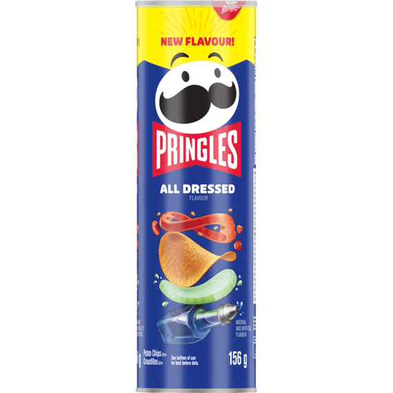 Pringles chips with the flavor of the Canadian spice mixture All Dressed 156 g
