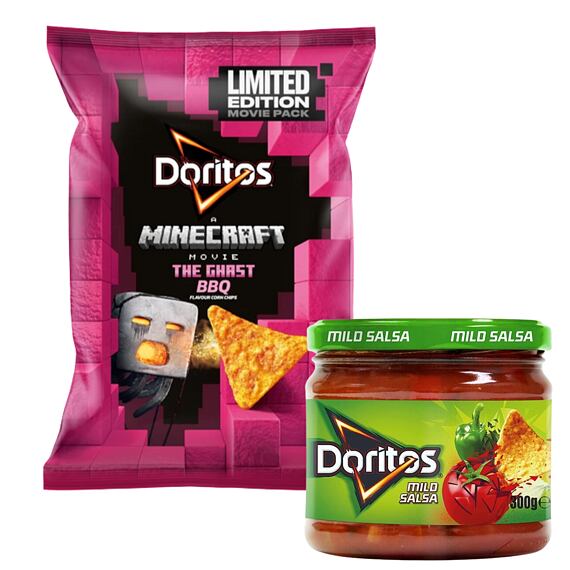 Doritos tortilové chipsy s příchutí BBQ 180 g + Doritos Mild Salsa zeleninový dip 300 g