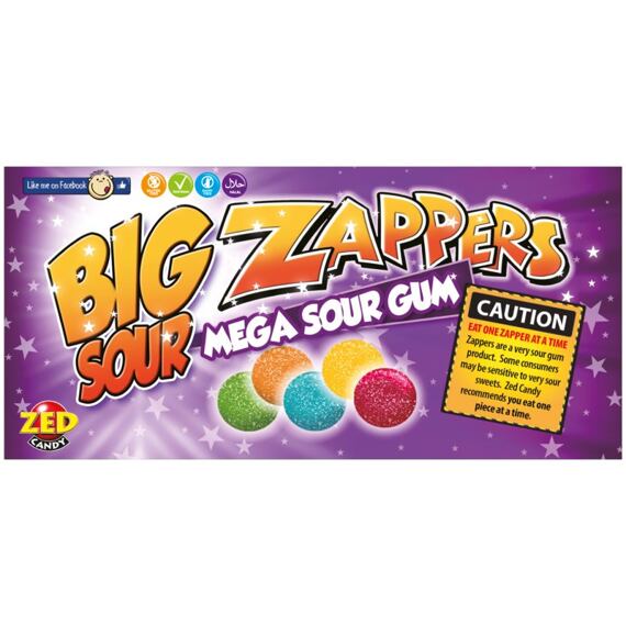 Zed Candy Zappers kyselé žvýkačky s ovocnými příchutěmi 50 g