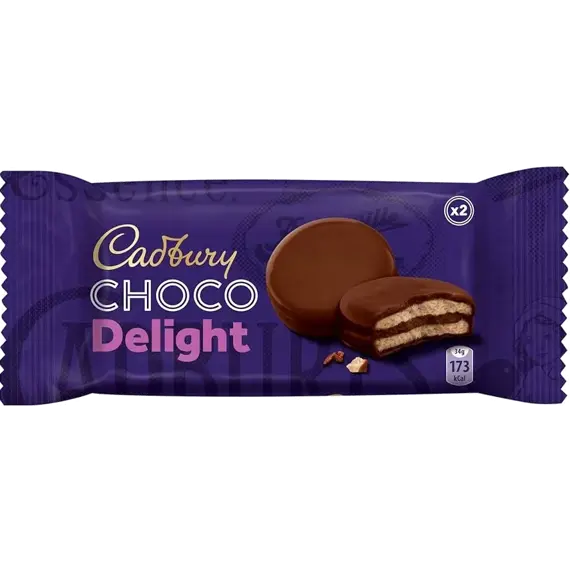 Cadbury Choco Delight sušenky s polevou z mléčné čokolády 34 g