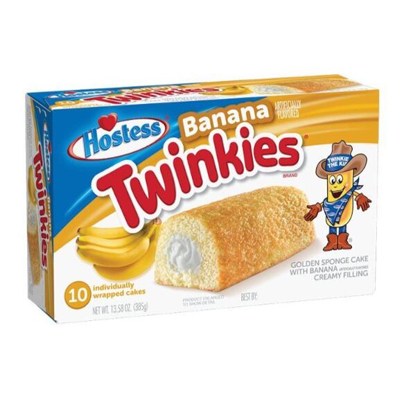 Hostess Twinkies buchta s náplní s příchutí banánu 38,5 g celé balení 10 ks