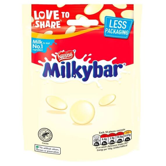Milkybar knoflíčky z bílé čokolády 94 g