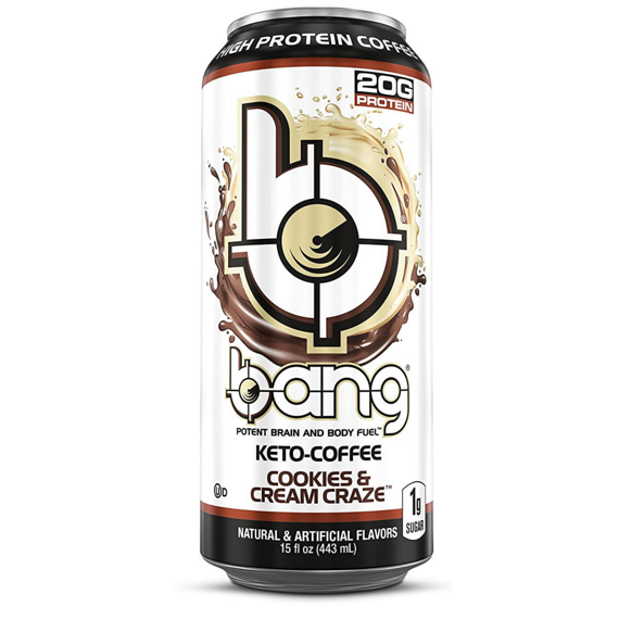 Bang kávový nápoj s příchutí sušenek a krému s vysokým obsahem proteinu 473 ml