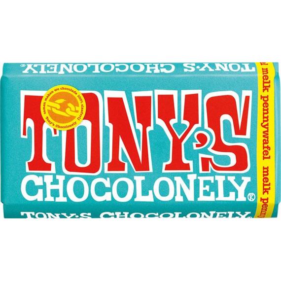 Tony's mléčná čokoláda s kousky sušenek stroopwafels 180 g