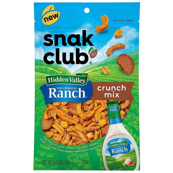 Snak Club kukuřičný snack s příchutí dresinku Ranch 71 g