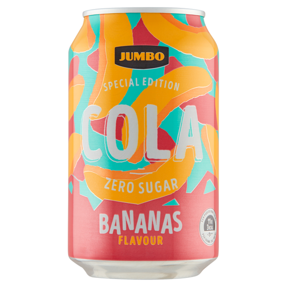 Jumbo carbonated cola drink with banana flavor without sugar 330 ml