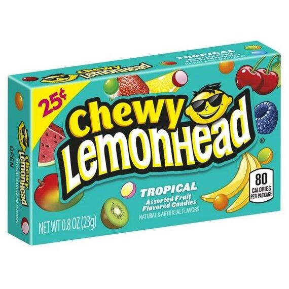 Chewy Lemonhead candies with tropical fruit flavor 23 g