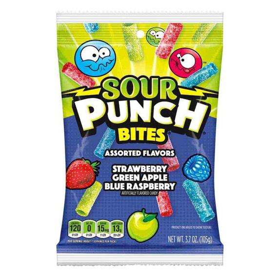 Sour Punch kyselé žvýkací kousky s ovocnými příchutěmi 105 g
