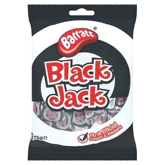 Barratt Black Jack žvýkací bonbony s příchutí anýzu 175 g