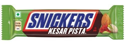 Snickers bar in milk chocolate with pistachio and saffron flavor filling 43 g