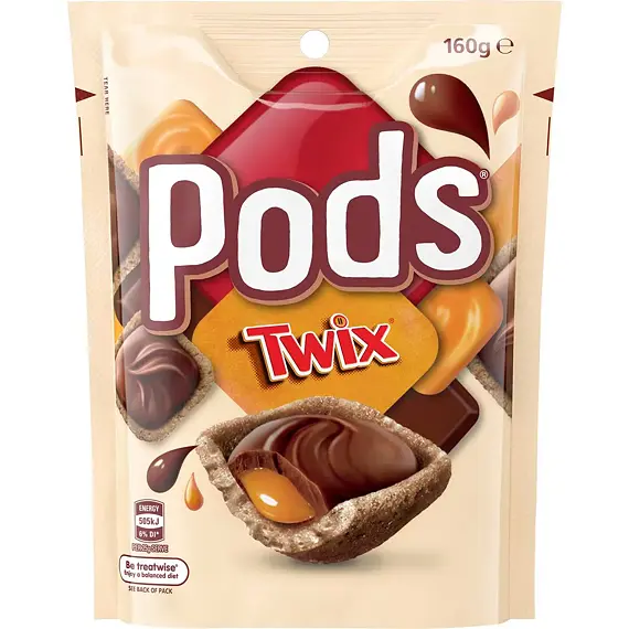 Pods Twix mini sušenky se karamelovou náplní a mléčnou čokoládou 160 g