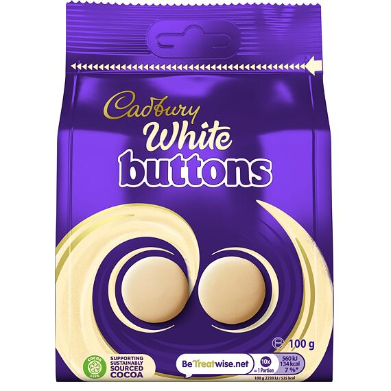 Cadbury knoflíčky z bílé čokolády 100 g
