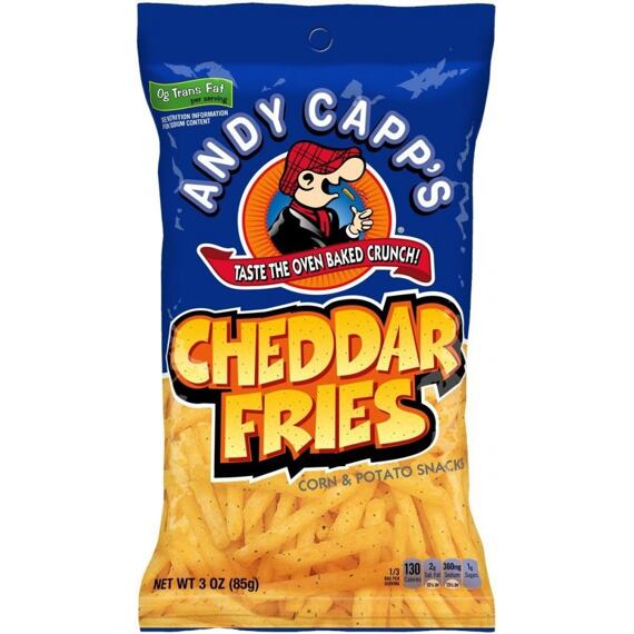 Andy Capp's hranolkové chipsy s příchutí čedaru 85 g