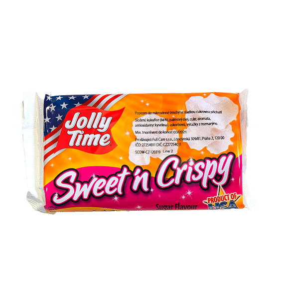 Jolly Time Sweet'n Crispy sladký popkorn100 g Celé Balení 18 ks