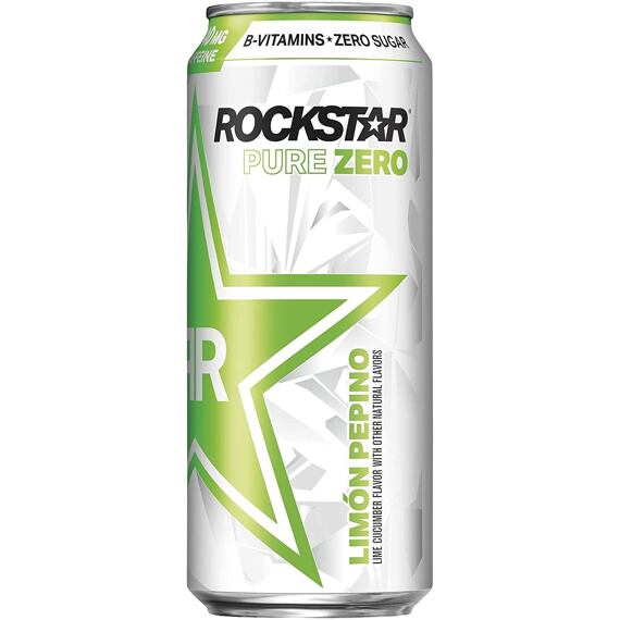 Rockstar Pure Zero energetický nápoj bez cukru s příchutí limetky a okurky 473 ml