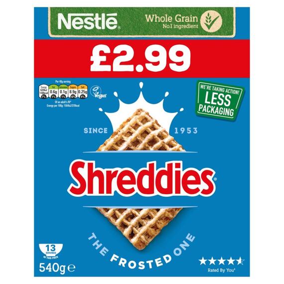Nestlé Frosted Shreddies cereálie v cukrové polevě 540 g PM