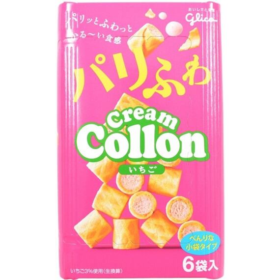 Glico Cream Collon sušenky s náplní s příchutí jahody 81 g
