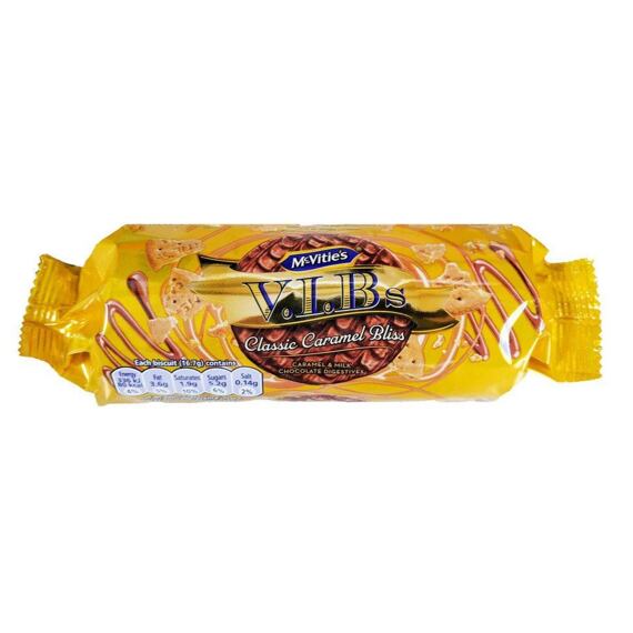 McVitie's V.I.Bs sušenky v mléčné čokoládě s příchutí karamelu 250 g