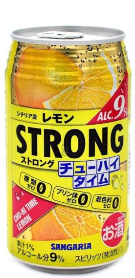 Sangaria Strong Chu-Hi alkoholický nápoj s příchutí citronu 9 % 340 ml