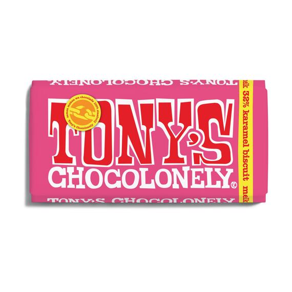 Tony's mléčná čokoláda s kousky sušenek a karamelu 180 g