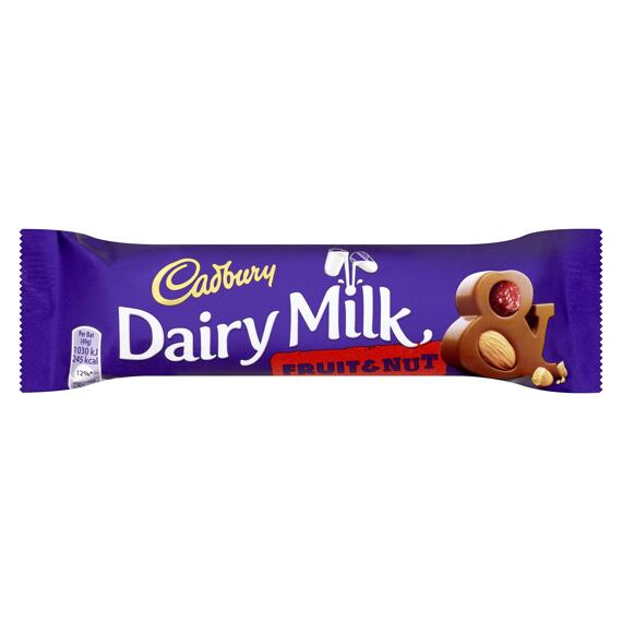 Cadbury druit and nut milk chocolate 49 g