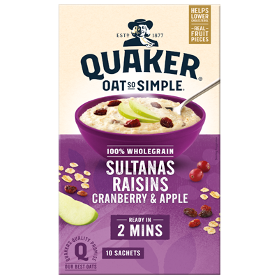 Quaker Oat So Simple Sultanas, Raisins, Cranberry & Apple 10s 38.5 g