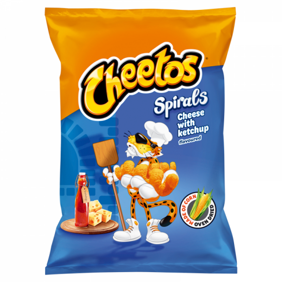 Cheetos kukuřičné křupky ve tvaru spirál s příchutí sýru a kečupu 130 g