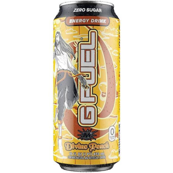 G FUEL Divine Peach carbonated energy drink with peach, kiwi and dragon fruit flavors 473 ml