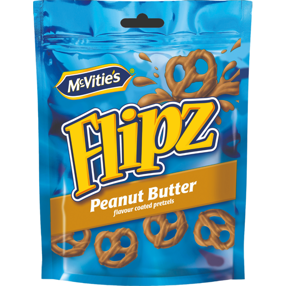 Flipz McVitie's preclíky s polevou s příchutí arašídového másla 90 g celé balení 6 ks