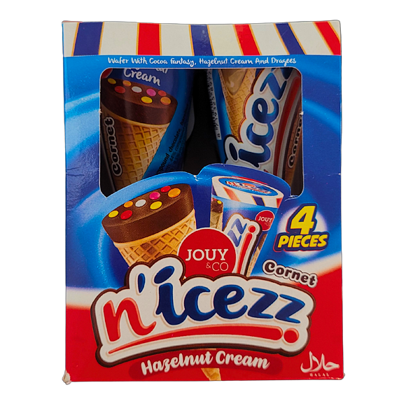 Jouy & Co ice cream shaped biscuit with hazelnut cream 4 x 25 g