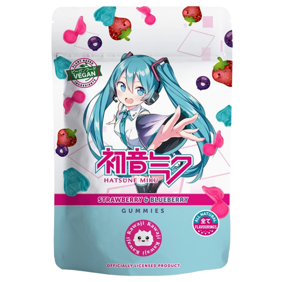 Kawaji Hatsune Miku chewing candies with strawberry and blueberry flavor 125 g