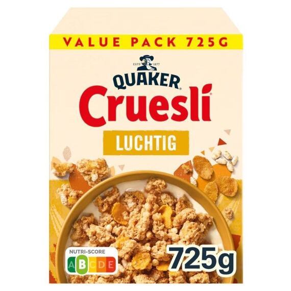 Quaker Cruesli crispy muesli made of oats, rice and corn flakes 725 g