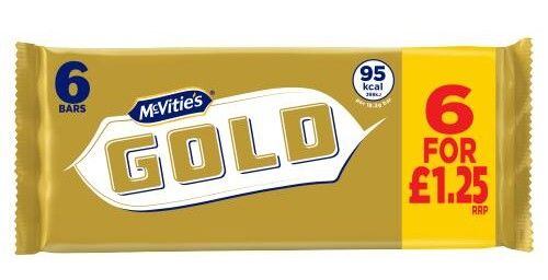 McVitie's Gold biscuits with caramel coating 6 x 17.5 g