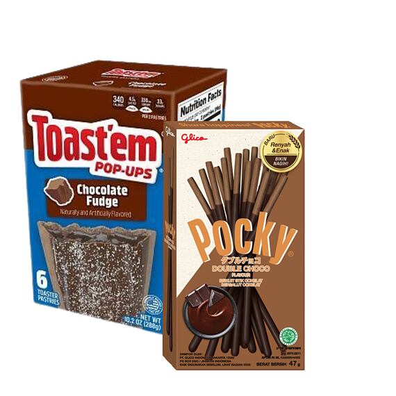 Toast'em bags with filling with chocolate flavor 288 g + Pocky bars with chocolate flavor 47 g