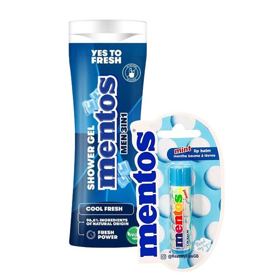 Mentos sprchový gel s vůní mentolu 300 ml + Mentos balzám na rty s mentolovou příchutí 4 g