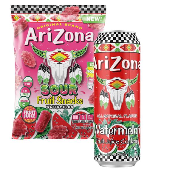 Arizona bonbony s příchutí vodního melounu 142 g + Arizona koktejl s příchutí vodního melounu 650 ml