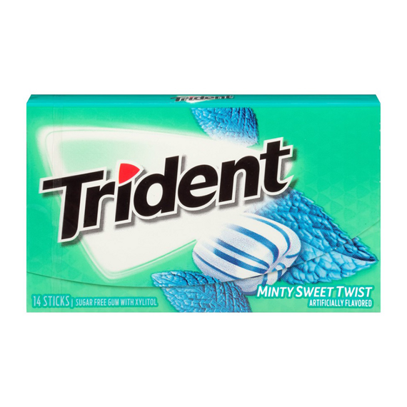Trident Minty Sweet Twist chewing gum with sweet mint flavor 27 g