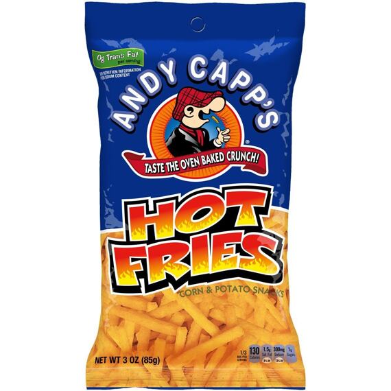 Andy Capp's pálivé hranolkové chipsy 85 g
