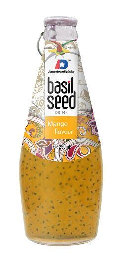 Basil Seed nápoj se semínky bazalky a příchutí manga 290 ml