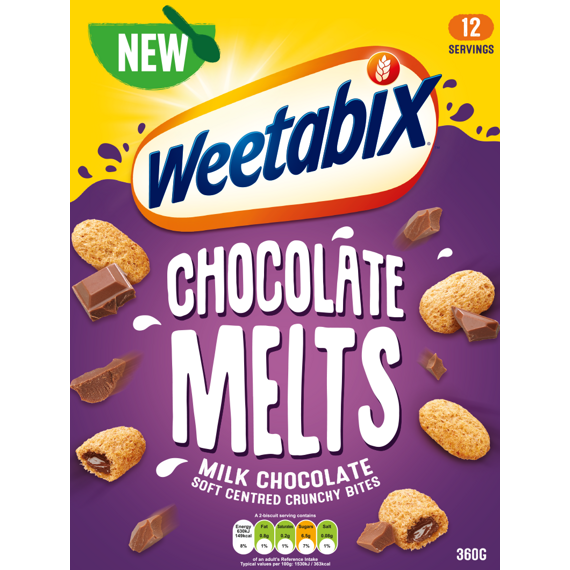 Weetabix plněné cereální polštářky s příchutí čokolády 360 g