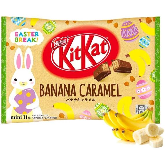 Kit Kat mini tyčinky s příchutí banánu a karamelu 11,6 g Celé balení 11 ks