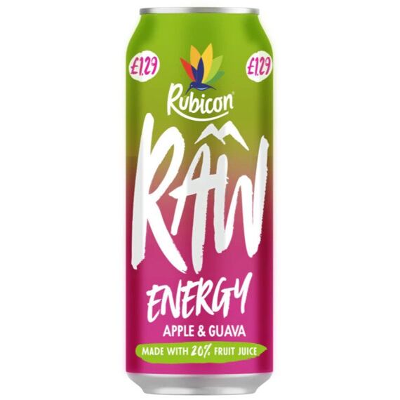 Rubicon carbonated energy drink with apple and guava flavor 500 ml PM