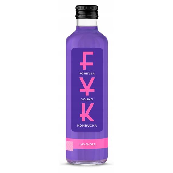 FYK fermentovaný nápoj vyrobený z bylinného čajového nálevu s levandulí a klitorií 250 ml