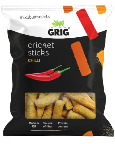 Grig cricket sticks with chili flavor 100 g
